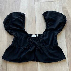 Aritzia  Sundays Best Women’s Kaia  Black Puff Sleeve Top size S